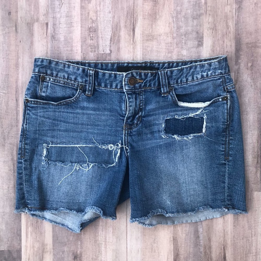 Vintage Calvin Klein Jean Distressed Patchwork - Picture 2 of 7